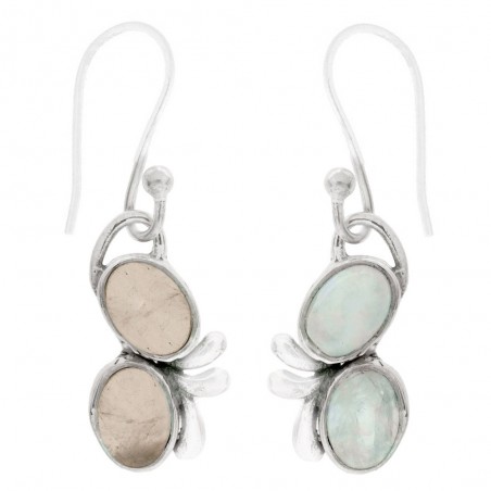 Pendientes doble piedra oval Plata 1ª Ley 925 - Karissma