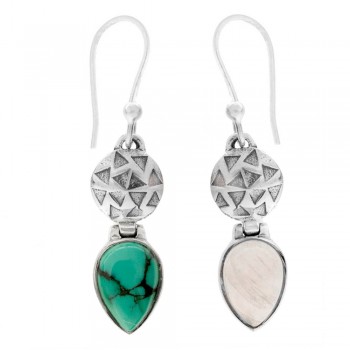 Pendientes gota de piedra invertida Plata 1ª Ley 925 - Karissma