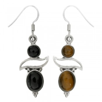 Pendientes largos doble piedra Plata 1ª Ley 925 - Karissma