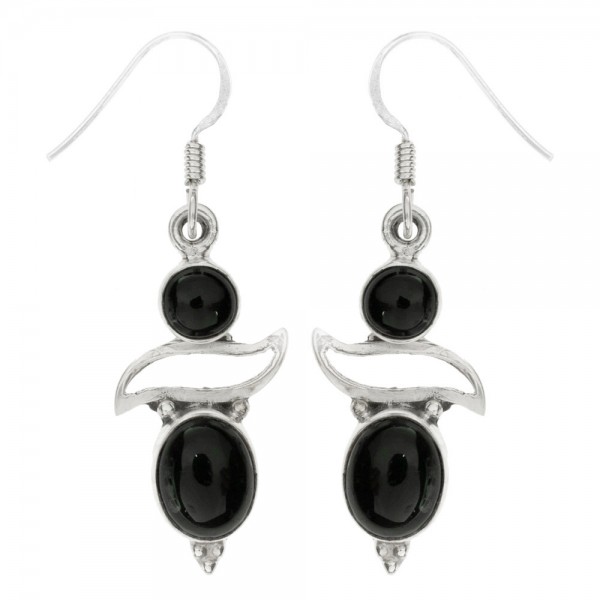 Pendientes largos doble piedra Plata 1ª Ley 925 - Karissma