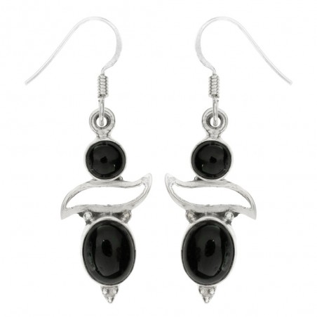 Pendientes largos doble piedra Plata 1ª Ley 925 - Karissma