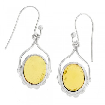 Pendientes étnicos citrino oval Plata 1ª Ley 925 - Karissma