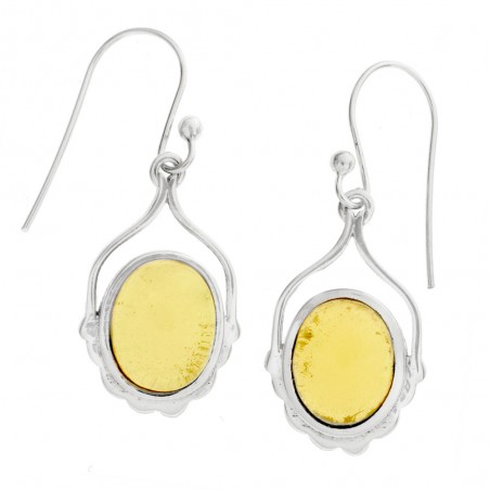 Pendientes étnicos citrino oval Plata 1ª Ley 925 - Karissma