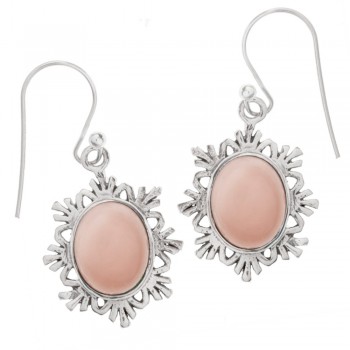 Pendientes piedra oval con base copo de nieve Plata 1ª Ley 925 - Karissma 2