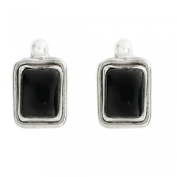 Pendientes ónix talla rectangular Plata de 1ª Ley 925 - Karissma