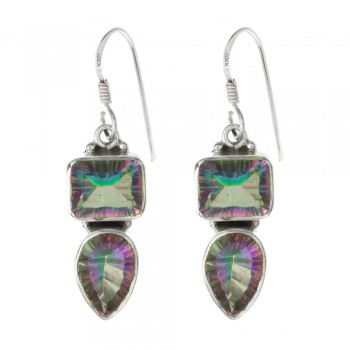 Pendientes doble topacio místico Plata de 1ª Ley 925 - Karissma