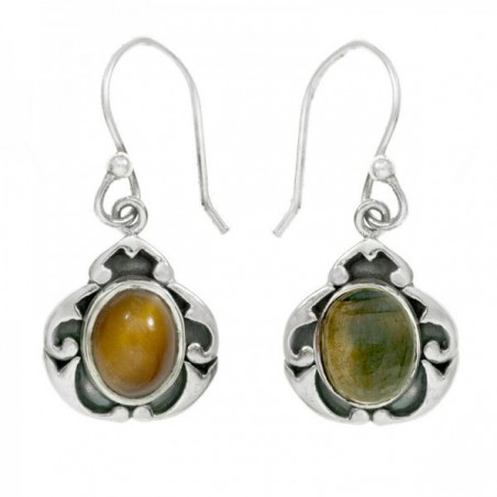 Pendientes ojo de tigre o labradorita Plata de Ley 925 - Karissma