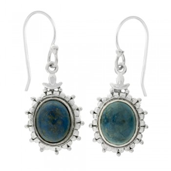 Pendientes étnicos lapislázuli oval Plata de Ley - Karissma