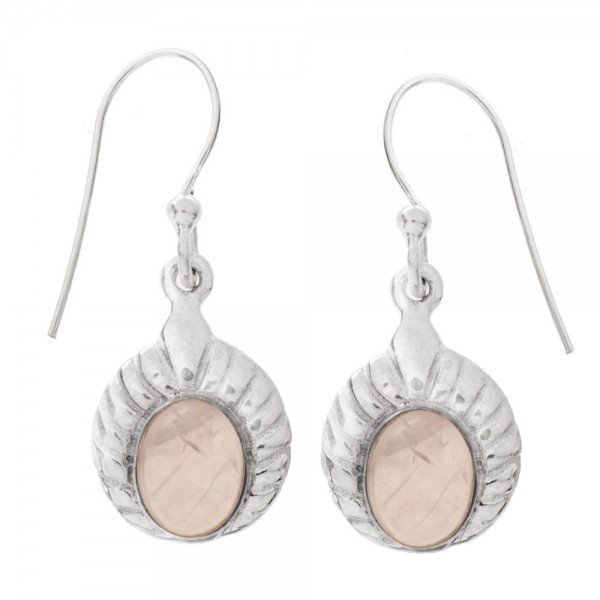 Pendientes con piedra ovalada Plata de Ley - Karissma
