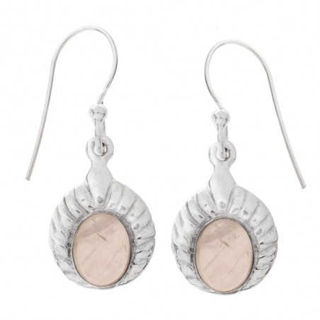 Pendientes con piedra ovalada Plata de Ley - Karissma