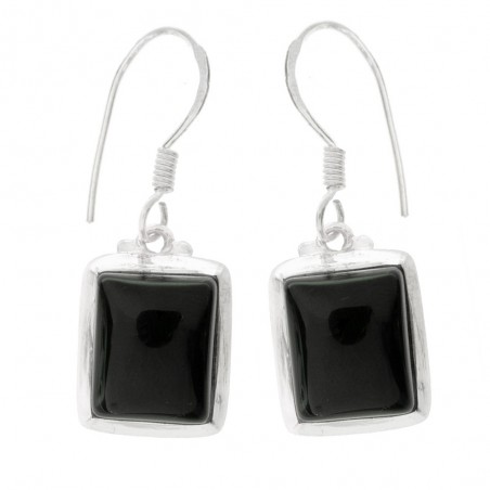 Pendientes rectángulo ónix o labradorita Plata de Ley - Karissma