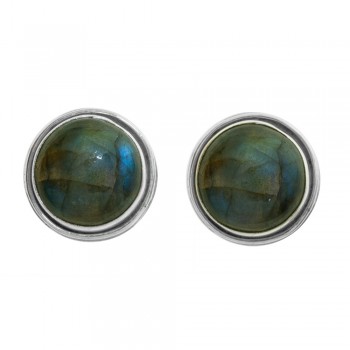 Pendientes botón de labradorita Plata de Ley - Karissma