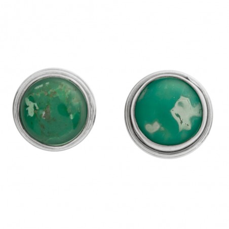 Pendientes botón de turquesa Plata de Ley - Karissma