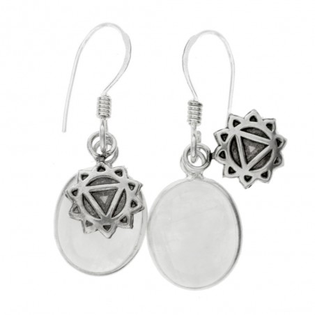 Pendientes piedra de luna con colgante Plata de Ley - Karissma