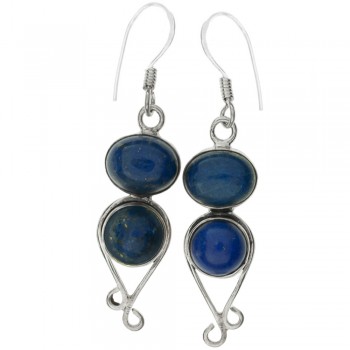 Pendientes largos doble lapislázuli Plata de Ley - Karissma
