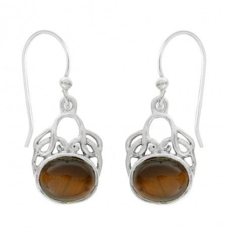 Pendientes piedra óvalo horizontal Plata de Ley - Karissma