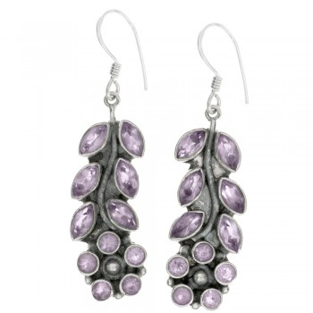 Pendientes espiga de amatistas facetadas Plata de Ley - Karissma