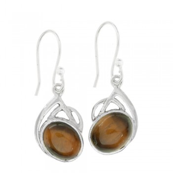 Pendientes ojo de tigre oval Plata de Ley - Karissma