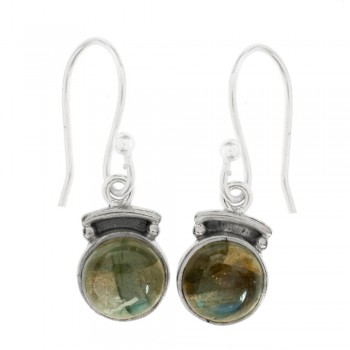 Pendientes Labradorita redonda Plata de Ley - Karissma