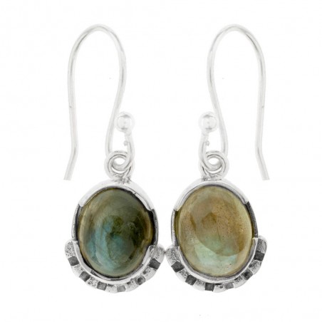 Pendientes largos lapislázuli oval Plata de Ley - Karissma