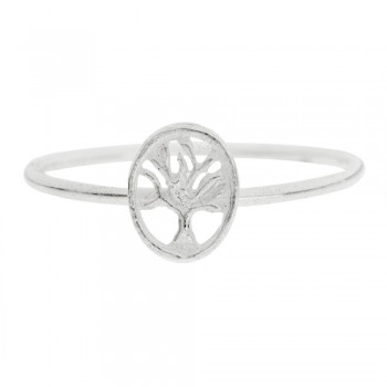 Anillo mini árbol de la vida oval Plata de Ley - Karissma