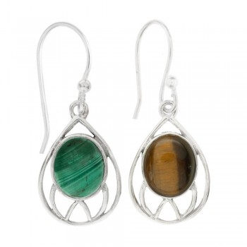 Pendientes con base gota Plata de Ley - Karissma