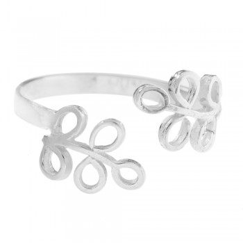 Anillo ajustable hojas Plata de Ley - Karissma