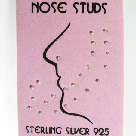 24 piercing nariz bolita 2 mm de Plata de Ley - Karissma