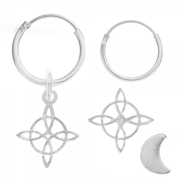 Set pendientes nudo de bruja Plata de Ley | Karissma
