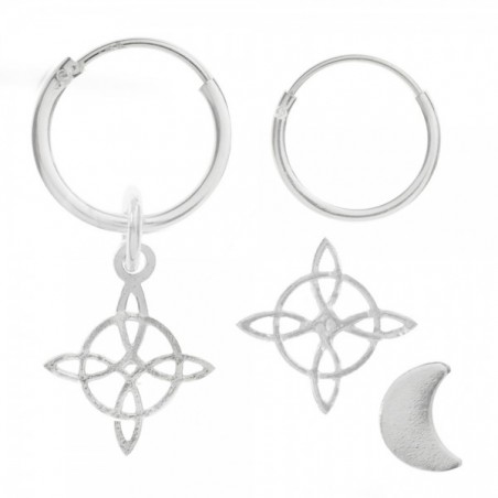 Set pendientes nudo de bruja Plata de Ley | Karissma