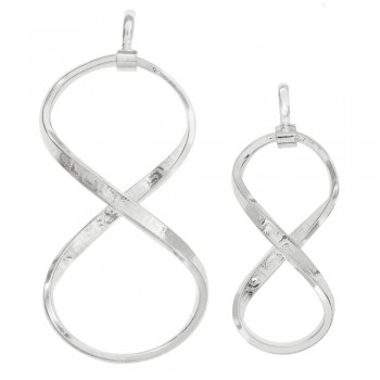 Colgante geométrico trapezoidal de coral blanco Plata de 1ª Ley - Karissma