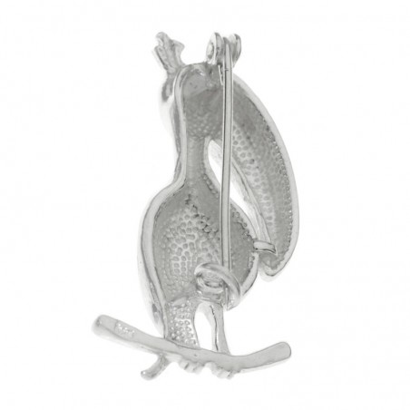 Broche solapa pájaro tropical Plata de Ley 925 - Karissma