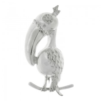 Broche solapa pájaro tropical Plata de Ley 925 - Karissma