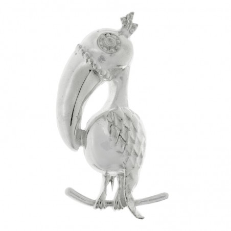 Broche solapa pájaro tropical Plata de Ley 925 - Karissma