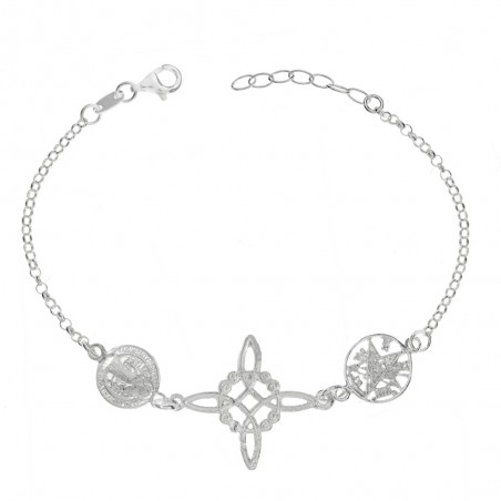 Pulsera triple amuleto protector Plata de Ley - Karissma