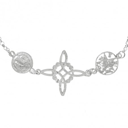 Pulsera triple amuleto protector Plata de Ley - Karissma