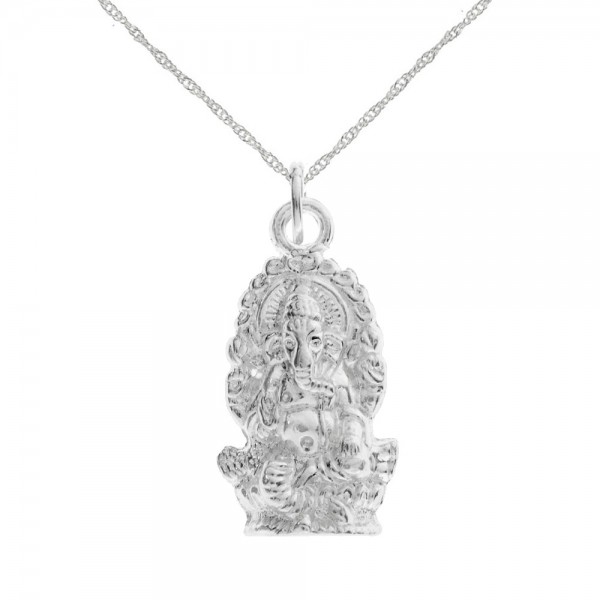Collar Ganesha Plata de Ley lisa- Karissma