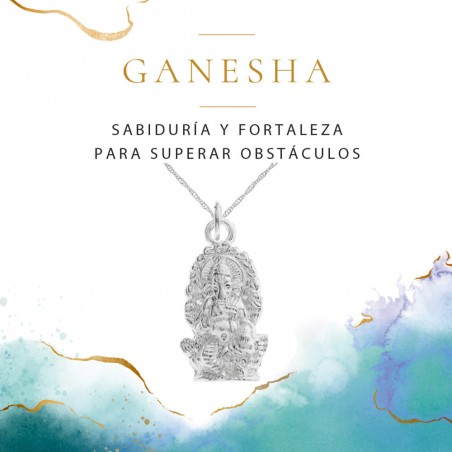 Collar Ganesha Plata de Ley lisa- Karissma