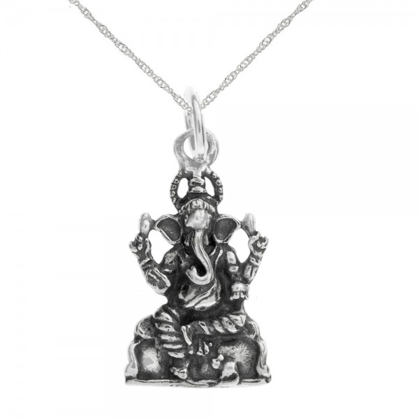 Collar Ganesha Plata de Ley envejecida - Karissma