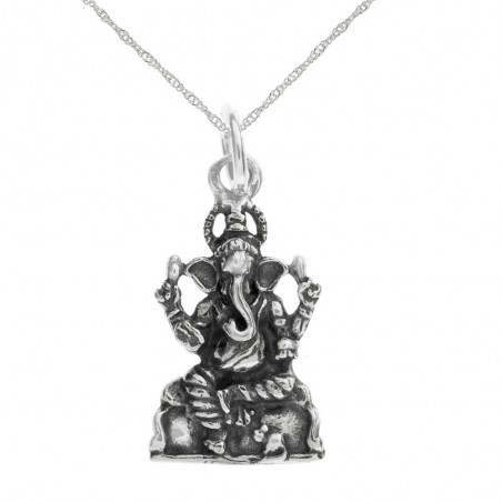 Collar Ganesha Plata de Ley envejecida - Karissma
