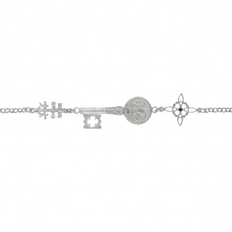 Pulsera triple amuleto protector Plata de Ley - Karissma