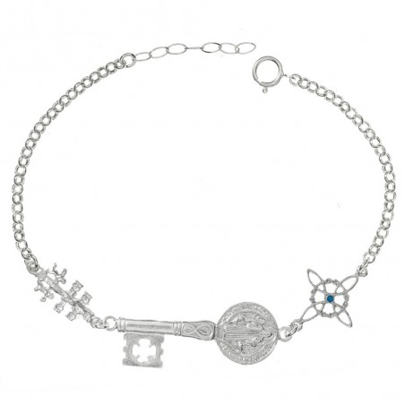 Pulsera triple amuleto protector Plata de Ley - Karissma