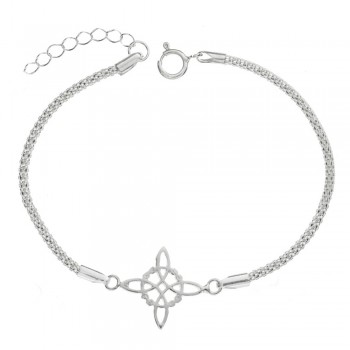 Pulsera coreana nudo de bruja Plata de Ley - Karissma