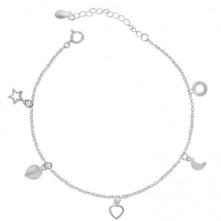 Pulsera con colgantitos Plata de Ley - Karissma