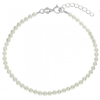 Pulsera perlas 3 mm Plata de Ley - Karissma