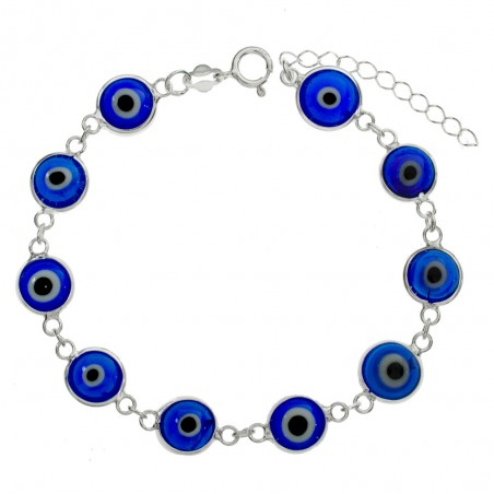 Pulsera ojo turco azul Plata de Ley - Karissma