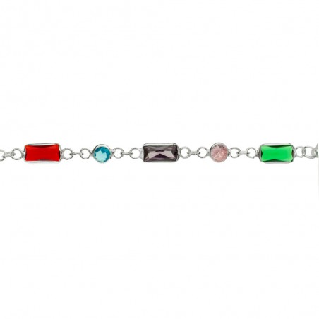 Pulsera tetragrámaton cristales de colores Plata de Ley - Karissma