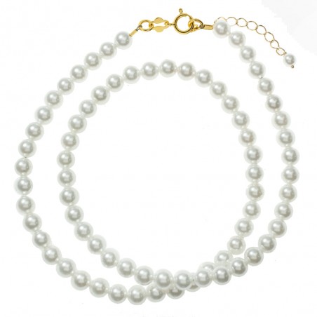 Collar perlas con cierre dorado Plata de Ley - Karissma