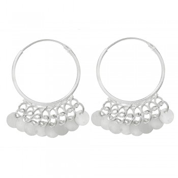 Aros con chapitas redondas Plata de Ley - Karissma