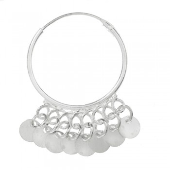 Aros con chapitas redondas Plata de Ley - Karissma 2